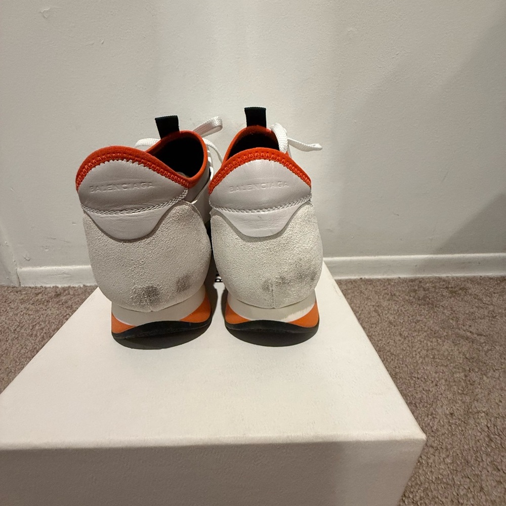 Balenciaga Women’s White and Orange Sneakers - Picture 3 of 8